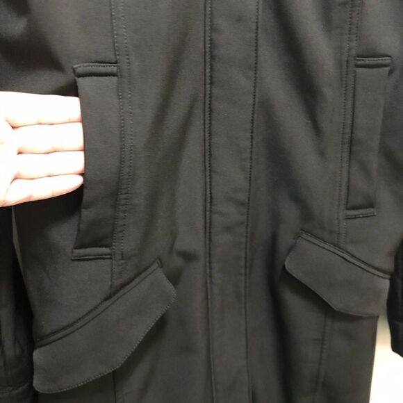 Roots Black Rain Trenchcoat Jacket Size Medium - Picture 4 of 13